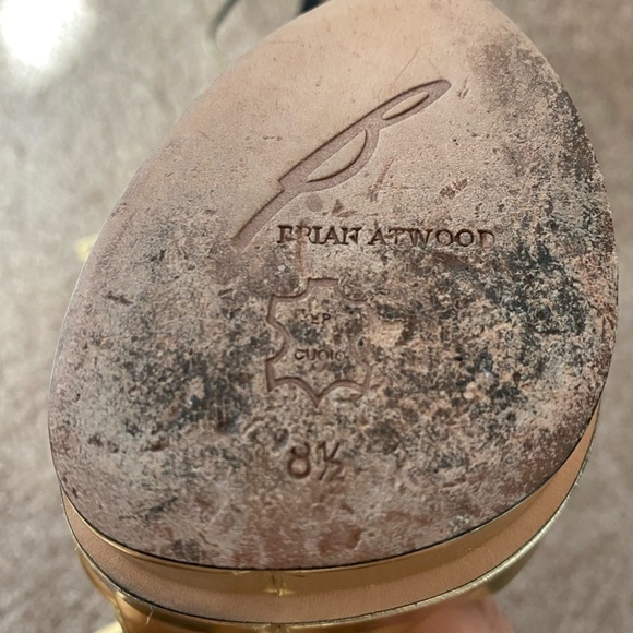 Brian Atwood Gold Platform Strap Heel - Picture 7 of 7